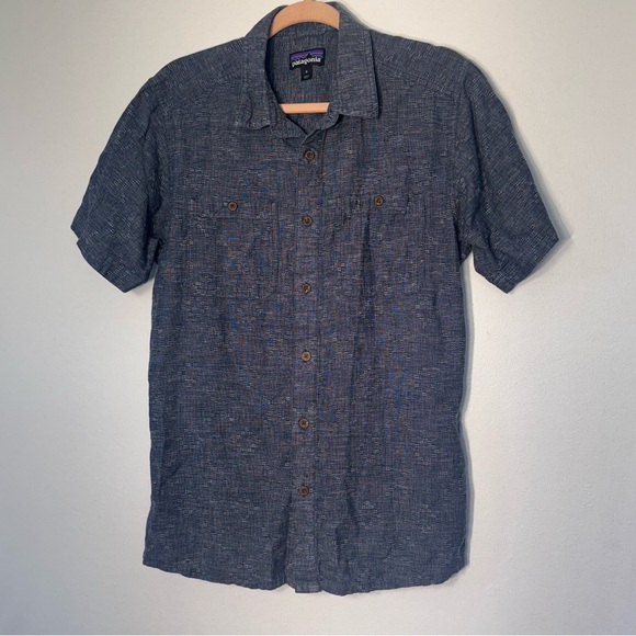 Patagonia Men’s Back Step Goshawk Dobby New Navy Shirt Sz M - Picture 13 of 14